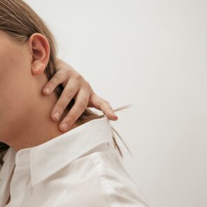 woman in white dress shirt